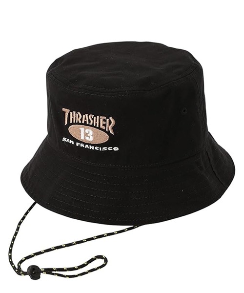 THRASHER(スラッシャー)の「THRASHER/スラッシャー ハット NEW OVAL ツイルバケットハット 25TH-H02(ハット・メンズ・ベージュ/ブラック/アイボリー・FREE)」の2枚目の写真