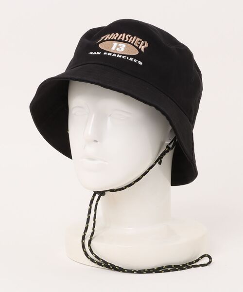 THRASHER(スラッシャー)の「THRASHER/スラッシャー ハット NEW OVAL ツイルバケットハット 25TH-H02(ハット・メンズ・ベージュ/ブラック/アイボリー・FREE)」の5枚目の写真