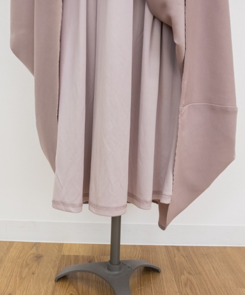CLETTE（クレット）の「ボレロドッキング風シャーリングワンピース（ワンピース・レディース・ネイビー/ピンク/ブラック系その他/ブラウン系その他・4L/3L/LL）」の10枚目の写真