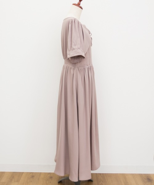 CLETTE（クレット）の「ボレロドッキング風シャーリングワンピース（ワンピース・レディース・ネイビー/ピンク/ブラック系その他/ブラウン系その他・4L/3L/LL）」の21枚目の写真