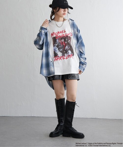 VENCEEXCHANGE（ヴァンスエクスチェンジ）の「Michael Jackson マイケル・ジャクソン ThrillerプリントTee（Tシャツ/カットソー・メンズ・チャコール/ホワイト・L/M/LL）」の16枚目の写真