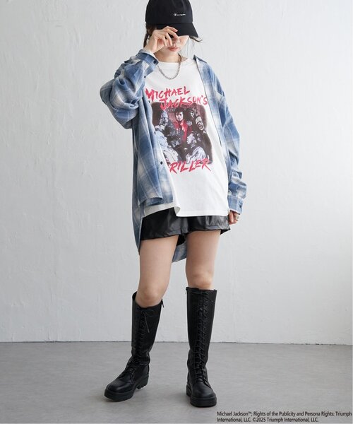 VENCEEXCHANGE（ヴァンスエクスチェンジ）の「Michael Jackson マイケル・ジャクソン ThrillerプリントTee（Tシャツ/カットソー・メンズ・チャコール/ホワイト・L/M/LL）」の17枚目の写真