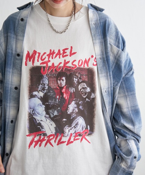 VENCEEXCHANGE（ヴァンスエクスチェンジ）の「Michael Jackson マイケル・ジャクソン ThrillerプリントTee（Tシャツ/カットソー・メンズ・チャコール/ホワイト・L/M/LL）」の3枚目の写真