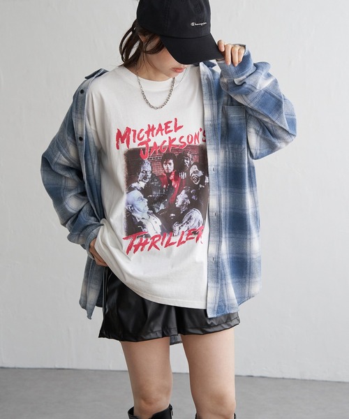 VENCEEXCHANGE（ヴァンスエクスチェンジ）の「Michael Jackson マイケル・ジャクソン ThrillerプリントTee（Tシャツ/カットソー・メンズ・チャコール/ホワイト・L/M/LL）」の7枚目の写真