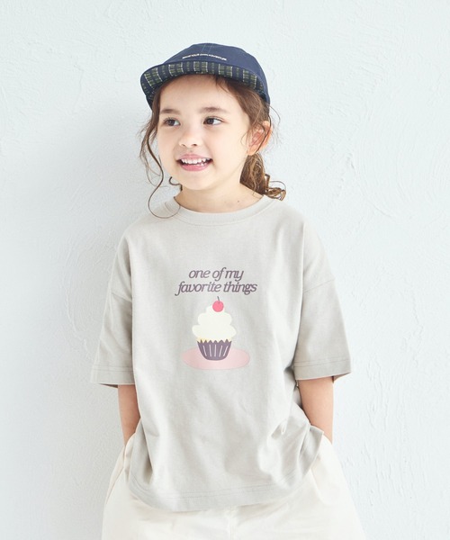 pairmanon(ペアマノン)の「【UVカット】【吸水速乾】【接触冷感】サマーファンクション ガーリープリント半袖Tシャツ(Tシャツ/カットソー・キッズ・ホワイト/ベージュ系その他/ブラック/ライトピンク/ライトベージュ/ライトブルー・100/110/120/130/140/150/90)」の4枚目の写真