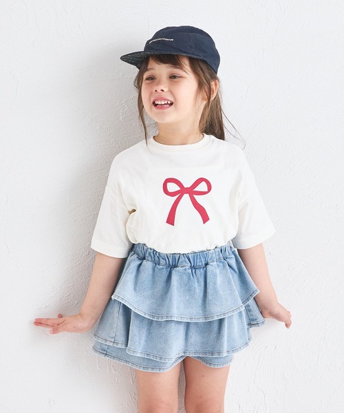 pairmanon(ペアマノン)の「【UVカット】【吸水速乾】【接触冷感】サマーファンクション ガーリープリント半袖Tシャツ(Tシャツ/カットソー・キッズ・ホワイト/ベージュ系その他/ブラック/ライトピンク/ライトベージュ/ライトブルー・100/110/120/130/140/150/90)」の2枚目の写真