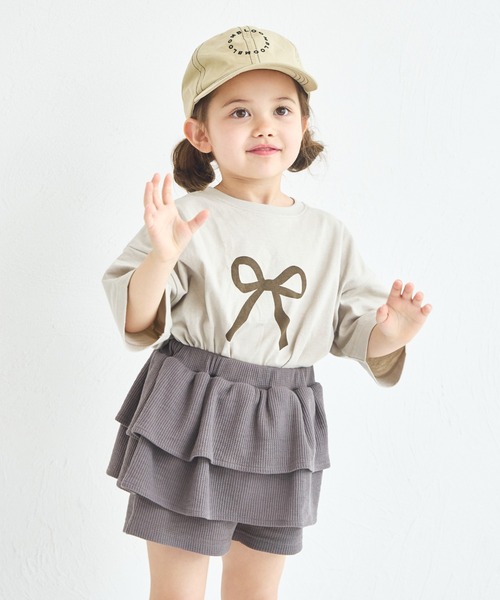 pairmanon(ペアマノン)の「【UVカット】【吸水速乾】【接触冷感】サマーファンクション ガーリープリント半袖Tシャツ(Tシャツ/カットソー・キッズ・ホワイト/ベージュ系その他/ブラック/ライトピンク/ライトベージュ/ライトブルー・100/110/120/130/140/150/90)」の1枚目の写真