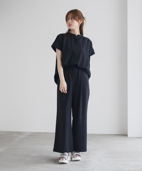 HusHusH（ハッシュアッシュ）の「HusHusH バンドカラーブラウス（シャツ/ブラウス・レディース・ブルー/グレイッシュベージュ/ブラック・M/L）」の9枚目の写真