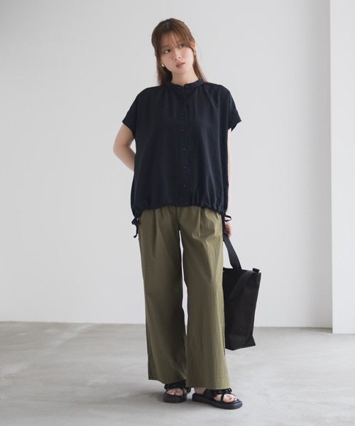 HusHusH（ハッシュアッシュ）の「HusHusH バンドカラーブラウス（シャツ/ブラウス・レディース・ブルー/グレイッシュベージュ/ブラック・M/L）」の10枚目の写真