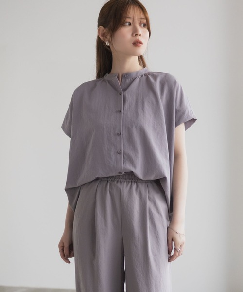 HusHusH（ハッシュアッシュ）の「HusHusH バンドカラーブラウス（シャツ/ブラウス・レディース・ブルー/グレイッシュベージュ/ブラック・M/L）」の12枚目の写真