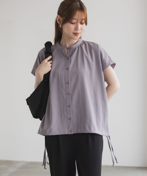 HusHusH（ハッシュアッシュ）の「HusHusH バンドカラーブラウス（シャツ/ブラウス・レディース・ブルー/グレイッシュベージュ/ブラック・M/L）」の13枚目の写真