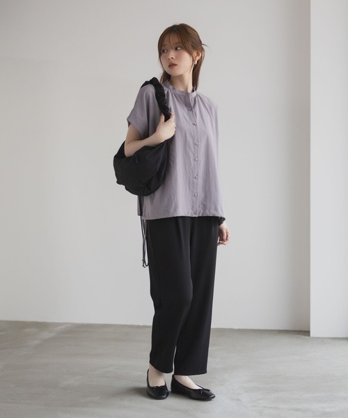 HusHusH（ハッシュアッシュ）の「HusHusH バンドカラーブラウス（シャツ/ブラウス・レディース・ブルー/グレイッシュベージュ/ブラック・M/L）」の16枚目の写真