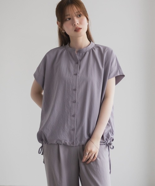 HusHusH（ハッシュアッシュ）の「HusHusH バンドカラーブラウス（シャツ/ブラウス・レディース・ブルー/グレイッシュベージュ/ブラック・M/L）」の11枚目の写真