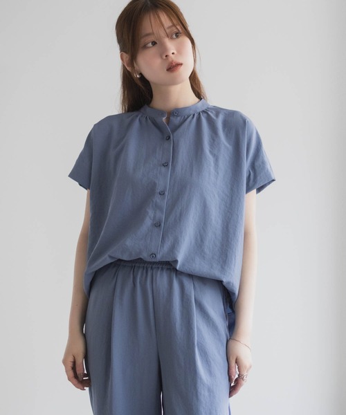 HusHusH（ハッシュアッシュ）の「HusHusH バンドカラーブラウス（シャツ/ブラウス・レディース・ブルー/グレイッシュベージュ/ブラック・M/L）」の17枚目の写真