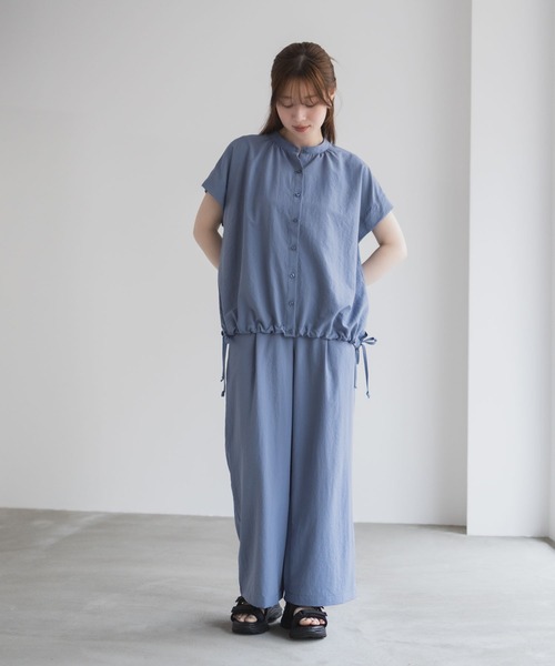 HusHusH（ハッシュアッシュ）の「HusHusH バンドカラーブラウス（シャツ/ブラウス・レディース・ブルー/グレイッシュベージュ/ブラック・M/L）」の20枚目の写真