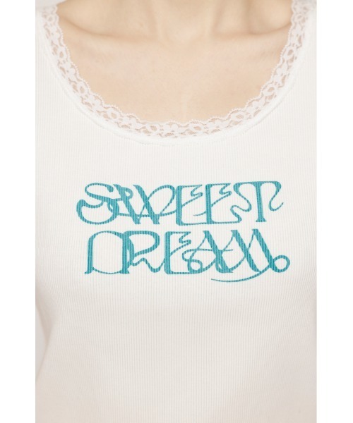 FRONT LOGO RIB TOPS フロント ロゴ リブ トップス 半袖 夏服（T