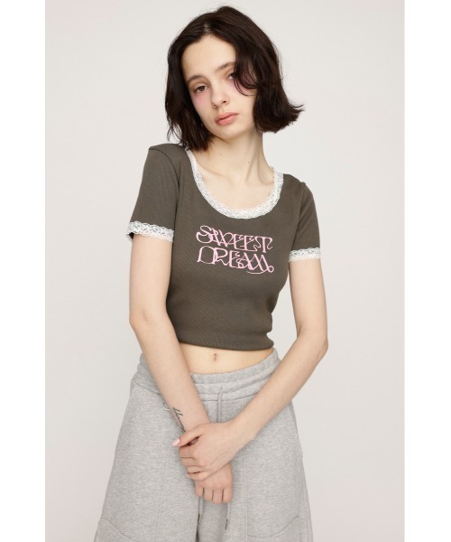 tシャツ FRONT LOGO RIB TOPS フロント ロゴ リブ トップス 半袖 夏服 レディース SLY tシャツ FRONT LOGO RIB TOPS フロント ロゴ リブ トップス