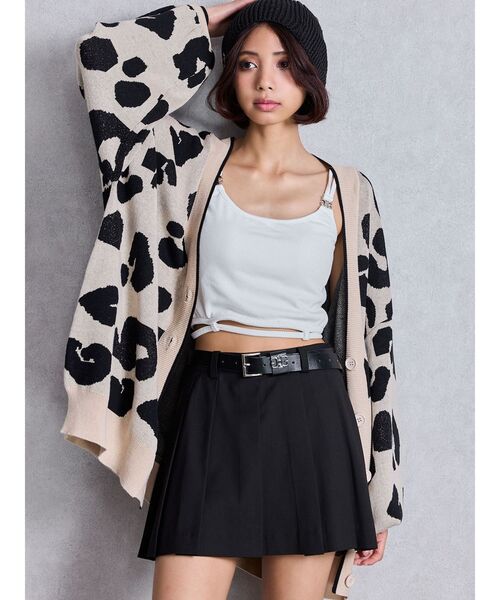 GYDA（ジェイダ）の「ベルトSETプリーツスカートライクショートパンツ（スカート・レディース・ブラック/その他1・FREE）」の3枚目の写真