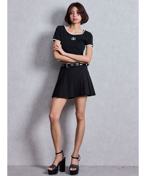 GYDA（ジェイダ）の「ベルトSETプリーツスカートライクショートパンツ（スカート・レディース・ブラック/その他1・FREE）」の6枚目の写真