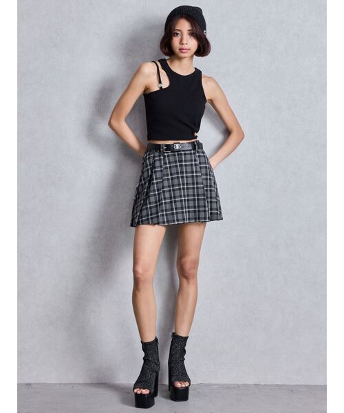 GYDA（ジェイダ）の「ベルトSETプリーツスカートライクショートパンツ（スカート・レディース・ブラック/その他1・FREE）」の7枚目の写真