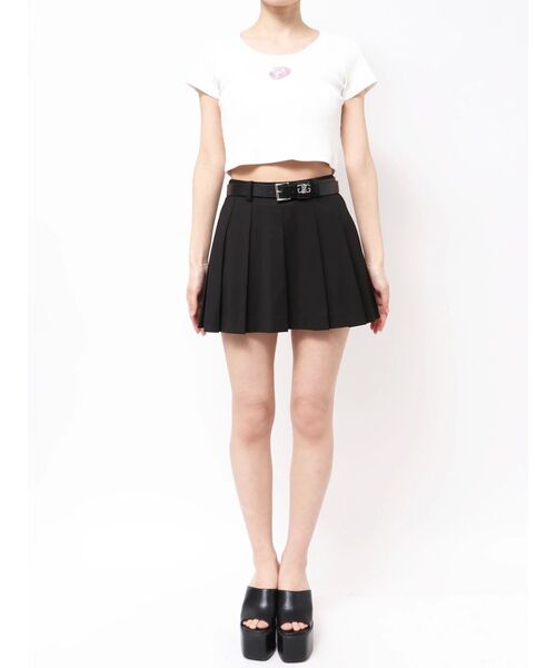 GYDA（ジェイダ）の「ベルトSETプリーツスカートライクショートパンツ（スカート・レディース・ブラック/その他1・FREE）」の15枚目の写真