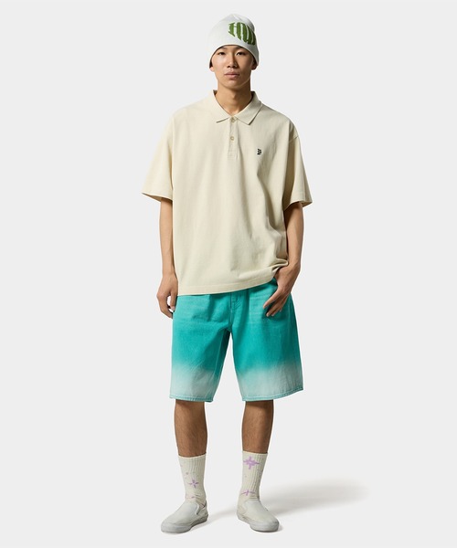 HUF(ハフ)の「MEGABLAST POLO TOP(ポロシャツ・メンズ・ブラック/ナチュラル/ライトパープル・S/M/L/XL/XXL)」の13枚目の写真
