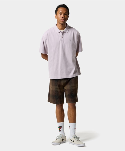 HUF(ハフ)の「MEGABLAST POLO TOP(ポロシャツ・メンズ・ブラック/ナチュラル/ライトパープル・S/M/L/XL/XXL)」の15枚目の写真
