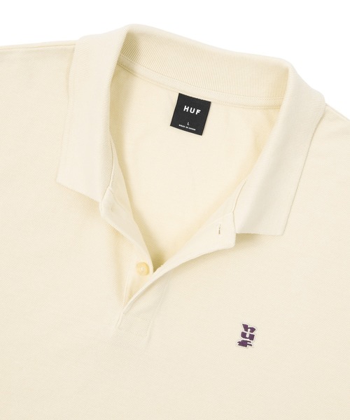 HUF ポロシャツ ワッフル生地 L ベージュ MEGABLAST POLO TOP / HUF ポロシャツ 半袖ポロ(ポロシャツ