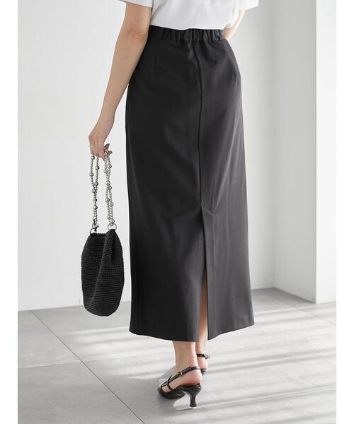 Te chichi(テチチ)の「麻調フロントホックタックナロースカート(セットアップ可)(スカート・レディース・ブラック/モカ・F)」の20枚目の写真