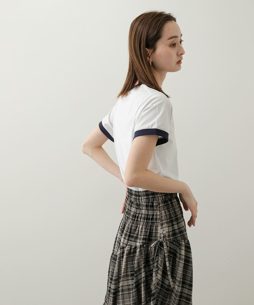 SENSE OF PLACE by URBAN RESEARCH（センスオブプレイスバイアーバンリサーチ）の「『別注』Casper×SENSE OF PLACE/リンガーTシャツ（Tシャツ/カットソー・レディース・オフホワイト/グレー/レッド・ONE）」の6枚目の写真