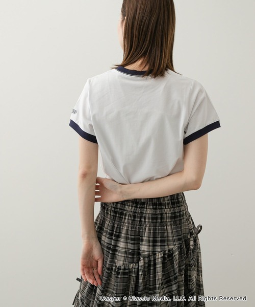 SENSE OF PLACE by URBAN RESEARCH（センスオブプレイスバイアーバンリサーチ）の「『別注』Casper×SENSE OF PLACE/リンガーTシャツ（Tシャツ/カットソー・レディース・オフホワイト/グレー/レッド・ONE）」の7枚目の写真