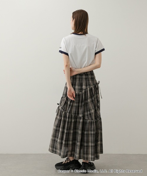 SENSE OF PLACE by URBAN RESEARCH（センスオブプレイスバイアーバンリサーチ）の「『別注』Casper×SENSE OF PLACE/リンガーTシャツ（Tシャツ/カットソー・レディース・オフホワイト/グレー/レッド・ONE）」の9枚目の写真