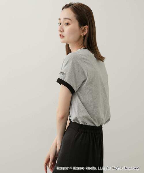 SENSE OF PLACE by URBAN RESEARCH（センスオブプレイスバイアーバンリサーチ）の「『別注』Casper×SENSE OF PLACE/リンガーTシャツ（Tシャツ/カットソー・レディース・オフホワイト/グレー/レッド・ONE）」の13枚目の写真