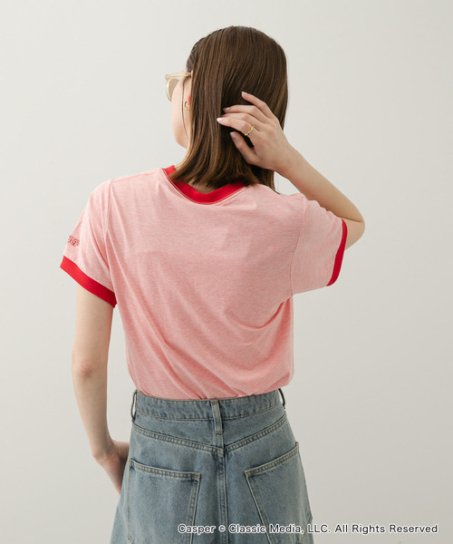 SENSE OF PLACE by URBAN RESEARCH（センスオブプレイスバイアーバンリサーチ）の「『別注』Casper×SENSE OF PLACE/リンガーTシャツ（Tシャツ/カットソー・レディース・オフホワイト/グレー/レッド・ONE）」の19枚目の写真