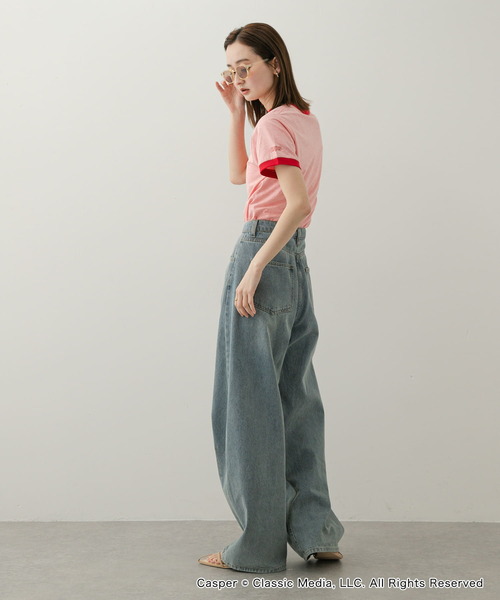 SENSE OF PLACE by URBAN RESEARCH（センスオブプレイスバイアーバンリサーチ）の「『別注』Casper×SENSE OF PLACE/リンガーTシャツ（Tシャツ/カットソー・レディース・オフホワイト/グレー/レッド・ONE）」の22枚目の写真