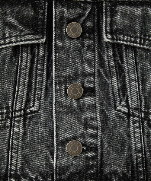 X-girl（エックスガール）の「EMBOSSED DENIM JACKET（デニムジャケット・レディース・ライトインディゴブルー/ブラック・S/M）」の11枚目の写真