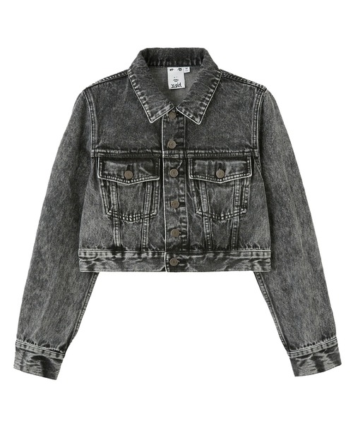 X-girl（エックスガール）の「EMBOSSED DENIM JACKET（デニムジャケット・レディース・ライトインディゴブルー/ブラック・S/M）」の8枚目の写真