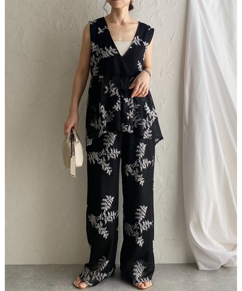 専用品　美品♡セルフポートレート マキシドレス 刺繍 パンコール 星柄 プリーツ セットアップ対応】スパンコール刺繍シフォンボンディング