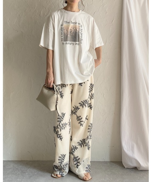 noble viento デニム刺繍入りベスト＆パンツセットアップ トップス
