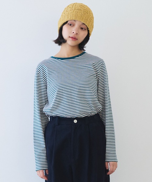 bulle de savon(ビュルデサボン)の「△vintage border Tシャツ(Tシャツ/カットソー・レディース・ホワイト/ピンク/オレンジ・FREE)」の3枚目の写真