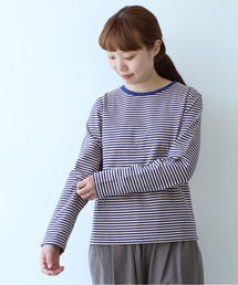 新品　bull de savon ビュルデサボン ボーダー 花アップリケT 刺繍 bull de savon ビュルデサボン ボーダー 花アップリケT 刺繍