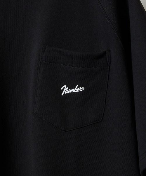 NUMBER (N)INE(ナンバーナイン)の「FIRM COTTON LIGHT SHORT PILE RAGLAN SHORT SLEEVE POCKET SWEATSHIRT / ファーム コットン ライト ミニ裏毛 ラグラン ショートスリーブ ポケット クルーネック スウェット(スウェット・メンズ・トップグレー/ブラック/ブラック×ホワイト・M/L/XL)」の12枚目の写真