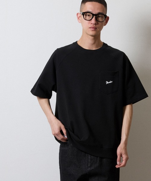 NUMBER (N)INE(ナンバーナイン)の「FIRM COTTON LIGHT SHORT PILE RAGLAN SHORT SLEEVE POCKET SWEATSHIRT / ファーム コットン ライト ミニ裏毛 ラグラン ショートスリーブ ポケット クルーネック スウェット(スウェット・メンズ・トップグレー/ブラック/ブラック×ホワイト・M/L/XL)」の16枚目の写真