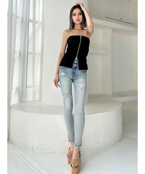 GYDA 新品タグ付き　スキニーデニム 新品タグ付きGYDA スキニーデニム Fit me Denim 希少XXS - メルカリ