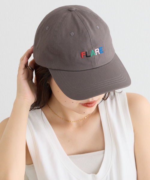 CIAOPANIC TYPY(チャオパニックティピー)の「アソート柄刺繍CAP(キャップ・レディース・チャコールグレー/ブラウン/ピンク/アイボリー・ONE SIZE)」の6枚目の写真