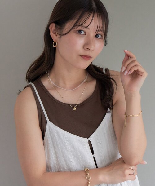 DISCOAT（ディスコート）の「【GOLDY】ビーズフラワーチャームSETネックレス（ネックレス・レディース・クリア/ブルー/グリーン/ブラック・FREE）」の6枚目の写真