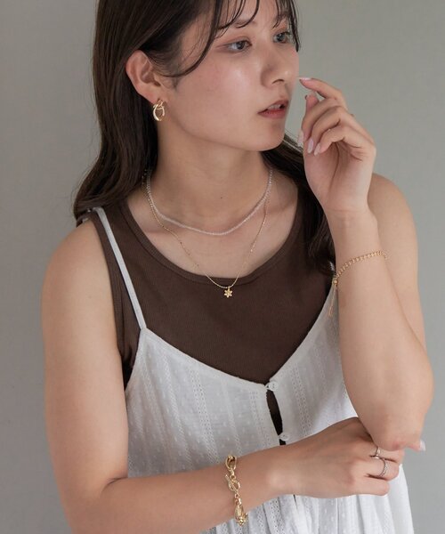 GOLDY】ビーズフラワーチャームSETネックレス（ネックレス）｜DISCOAT