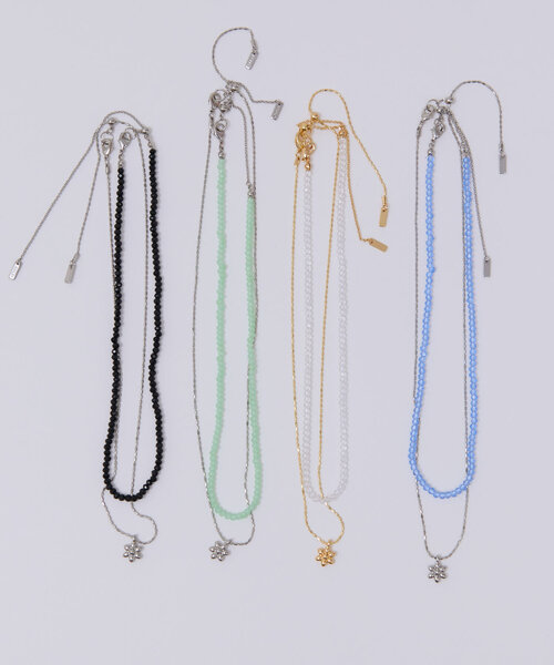 DISCOAT（ディスコート）の「【GOLDY】ビーズフラワーチャームSETネックレス（ネックレス・レディース・クリア/ブルー/グリーン/ブラック・FREE）」の21枚目の写真