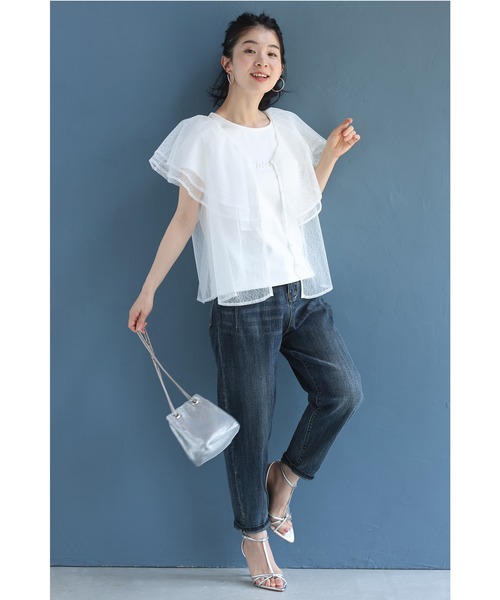 手持ち服に）重ねて華やぐ 大人のヴェールブラウス（シャツ