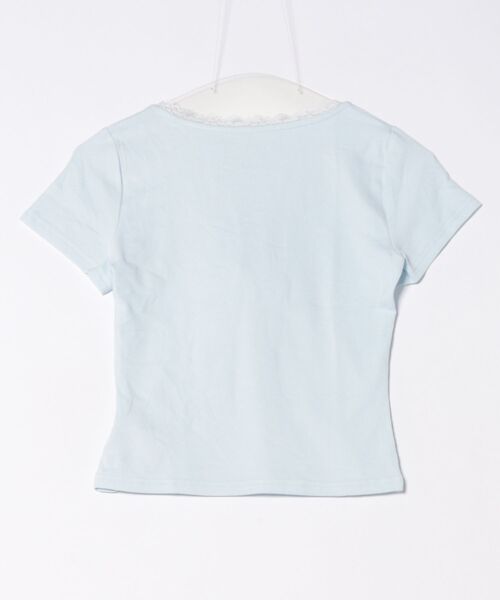 frunco（フランコ）の「レースアップクルーネックT（Tシャツ/カットソー・レディース・ホワイト/ピンク/ブルー・MEDIUM）」の6枚目の写真